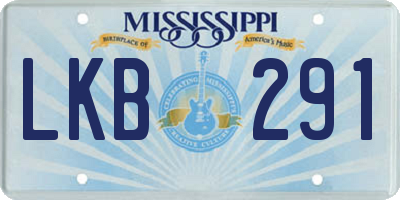 MS license plate LKB291