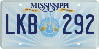 MS license plate LKB292