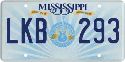 MS license plate LKB293