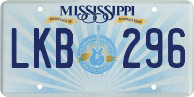 MS license plate LKB296