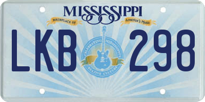 MS license plate LKB298