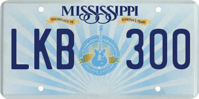MS license plate LKB300