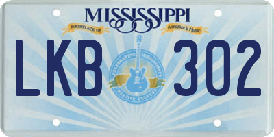MS license plate LKB302