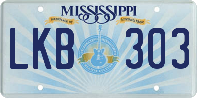 MS license plate LKB303