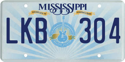 MS license plate LKB304