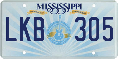 MS license plate LKB305