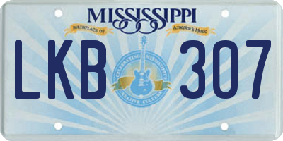 MS license plate LKB307