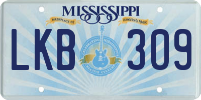 MS license plate LKB309