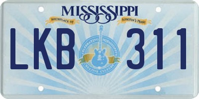 MS license plate LKB311