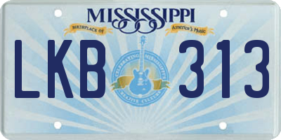 MS license plate LKB313