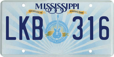 MS license plate LKB316