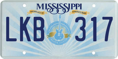 MS license plate LKB317