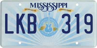 MS license plate LKB319