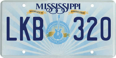 MS license plate LKB320