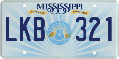 MS license plate LKB321