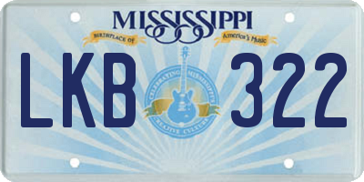 MS license plate LKB322