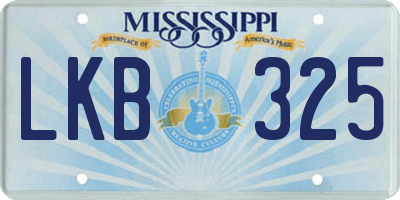 MS license plate LKB325