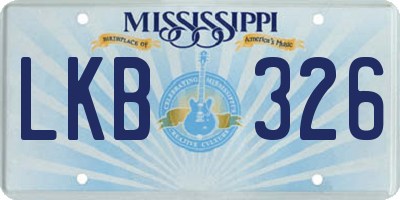 MS license plate LKB326