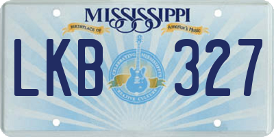 MS license plate LKB327