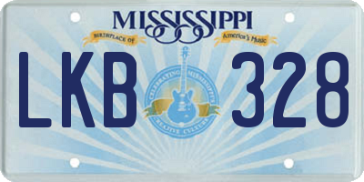MS license plate LKB328