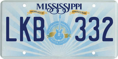 MS license plate LKB332