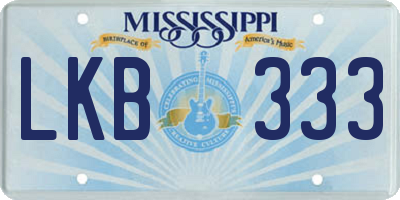 MS license plate LKB333