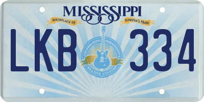 MS license plate LKB334