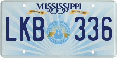 MS license plate LKB336