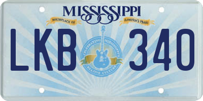 MS license plate LKB340
