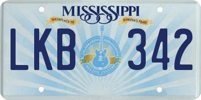 MS license plate LKB342