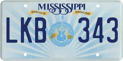 MS license plate LKB343