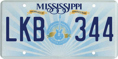 MS license plate LKB344