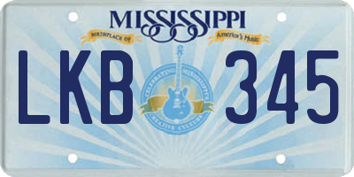 MS license plate LKB345