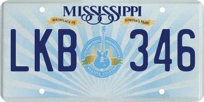 MS license plate LKB346