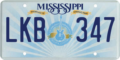 MS license plate LKB347