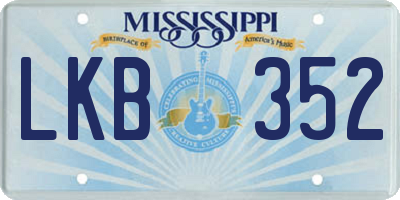MS license plate LKB352