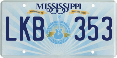 MS license plate LKB353