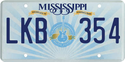 MS license plate LKB354