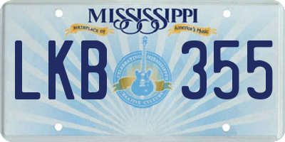 MS license plate LKB355