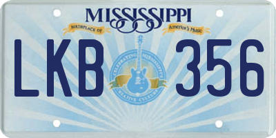 MS license plate LKB356
