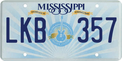 MS license plate LKB357