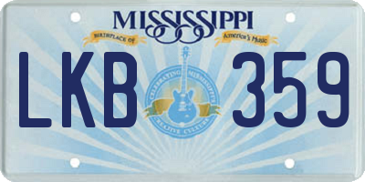 MS license plate LKB359