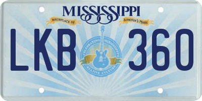 MS license plate LKB360