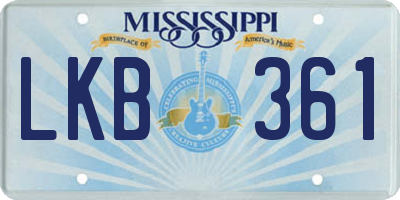 MS license plate LKB361