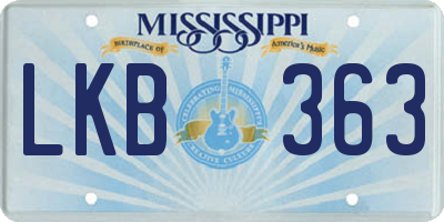 MS license plate LKB363