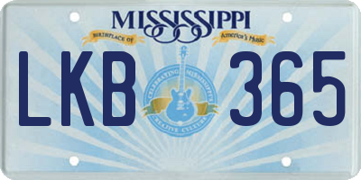 MS license plate LKB365