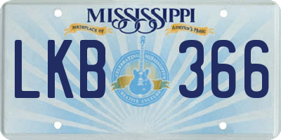MS license plate LKB366