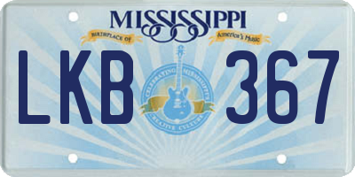 MS license plate LKB367