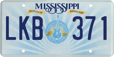 MS license plate LKB371