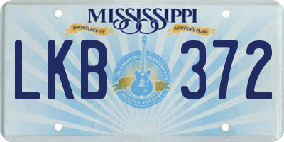 MS license plate LKB372